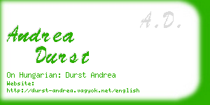 andrea durst business card